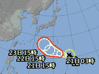 台風第12号 台風経路図 20150720