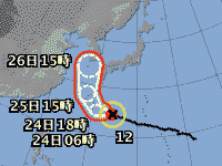 台風第12号 台風経路図 20150723