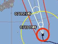 台風第23号 台風経路図 20151006