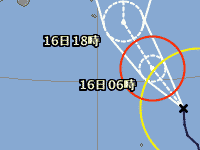 台風第7号 台風経路図 20160815