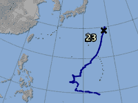 台風第23号 台風経路図 20161107