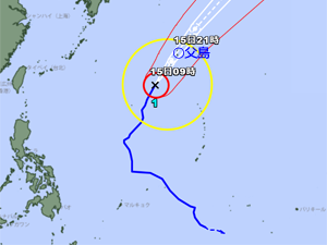 台風1号 台風経路図202204142250