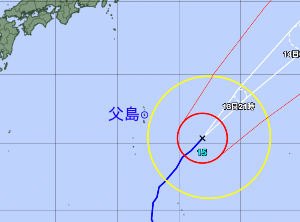台風15号 台風経路図20231013